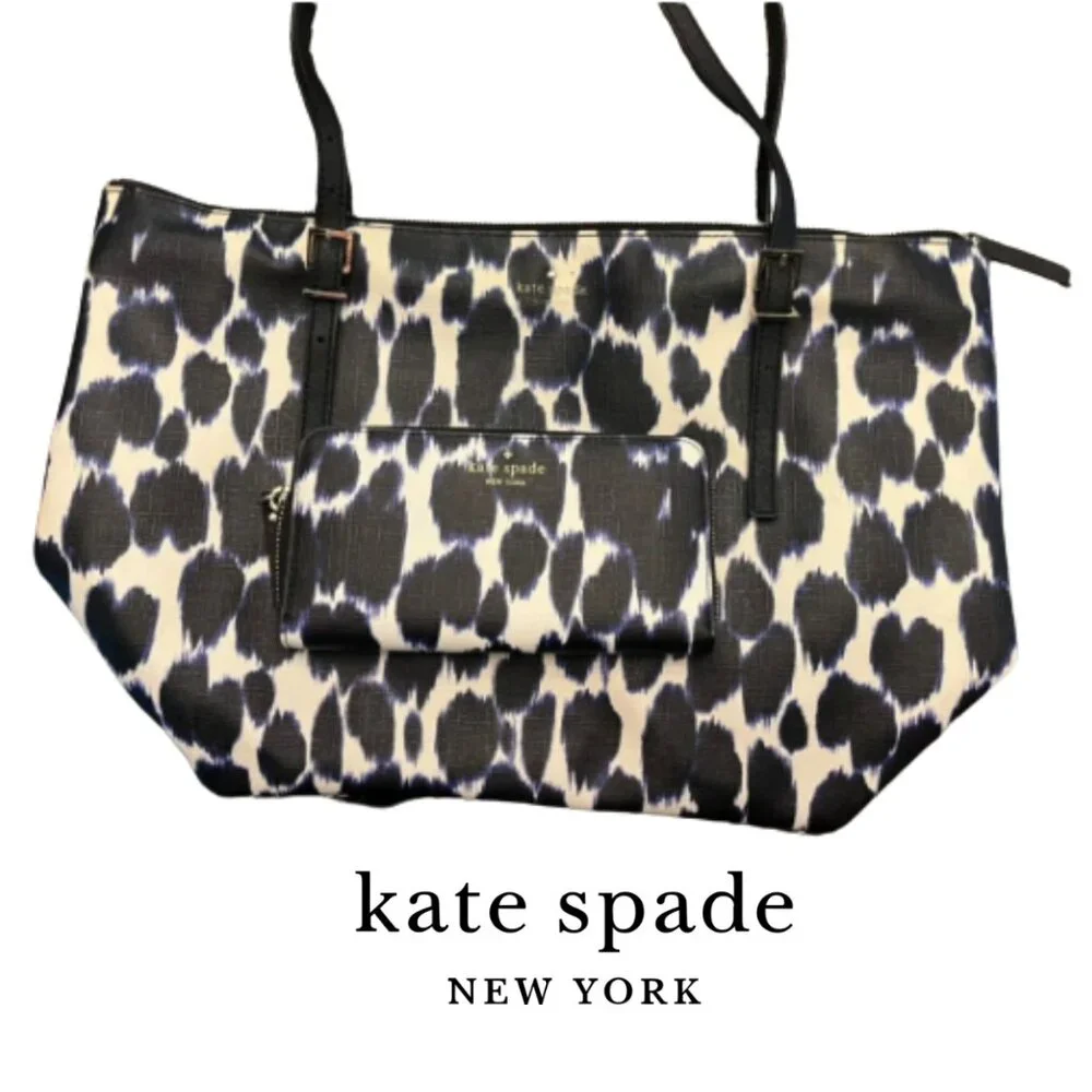 GUC RARE Kate Spade Emma Lane Animal Print Maya Tote SET in
